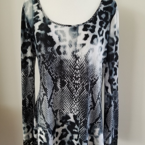 Milano Tops - Milano Animal & Snake Print Shirt Large
